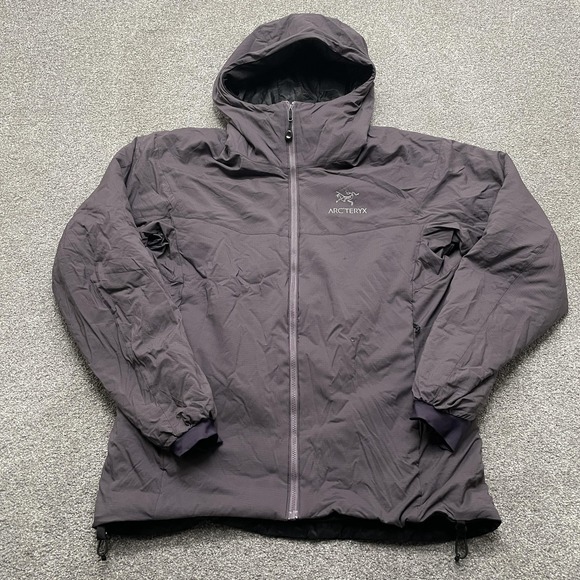 Arc'teryx Jacket Large Purple Atom SV Hoody Full Zip Insulated Nylon Hiking FLAW - Picture 1 of 11